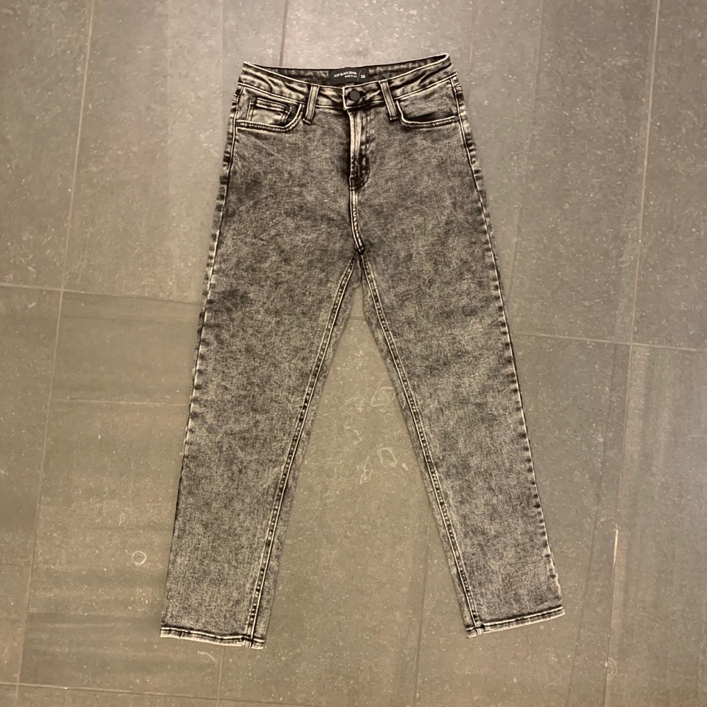 Dark wash straight leg jeans
